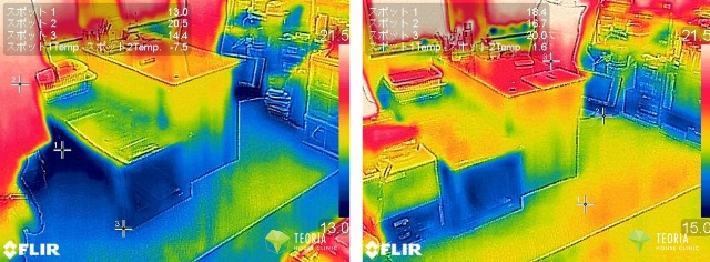 サーモカメラによる床下断熱リフォームの施工前後